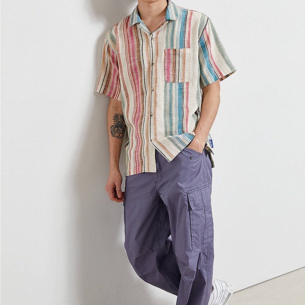 Striped Short Sleeve button down